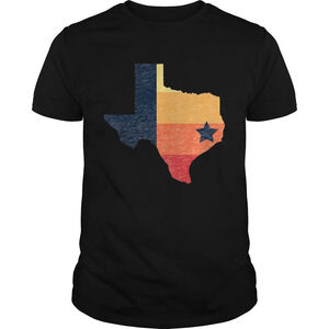Retro Houston Baseball Colors  Texas Map Shirt